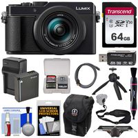Panasonic Lumix DC-LX100 II 4K Wi-Fi Digital Camera with 64GB Card + Battery & Charger + Case + Tripod + Strap Kit