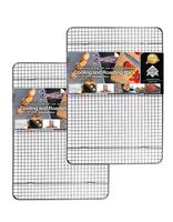 Commercial Grade Stainless Steel Cooling Rack, Thick-Wire Grid Fits Jelly Roll Pan Oven-Safe Rust-Resistant, Nontoxic for Roasting, Baking, Drying, Cooking (10" x 15" Set of 2)