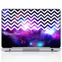 Meffort Inc Personalized Laptop Notebook Notebook Skin Sticker Cover Art Decal, Customize Your Name (13 Inch, Chevron Pattern Galaxy)