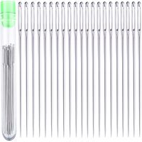 21 Big Eye Hand Sewing Needles - 2.4 inches Large Eye Stitching Needles in Storage Tube