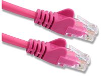 rhinocables Cat 5e Cat5e Ethernet RJ45 High Speed Network Cable Internet Fast Speed Lead (49ft 3in, Pink)