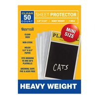 Samsill 50 Pack Playbill Protectors, Clear Heavyweight Mini Sheet Protectors 5.5" x 8.5" Fits Modern to Mid 80's Playbills