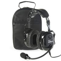 Cadence CA501 Premium PNR Stereo Pilot Aviation Headset with Aux Input and Carrying Case - Jet Black