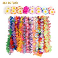 CWLAKON Hawaiian Luau Party Supplies-Hawaiian Leis(36Ct) with Hawaiian Flower Hair Clips(16pcs), Perfect for Your Hawaii Luaus
