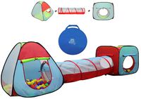 Kiddey Children's Dual Play Tent with Tunnel (3-Piece Set) - Indoor/Outdoor Playhouse for Boys and Girls - Lightweight, Easy to Setup (3 Pc. Tent)