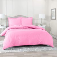 Nestl Bedding Duvet Cover 3 Piece Set - Ultra Soft Double Brushed Microfiber Hotel Collection - Comforter Cover with Button Closure and 2 Pillow Shams, Light Pink - Queen 90"x90"