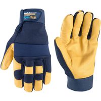 Men's Hybrid Leather Palm Work Gloves, Water-Resistant HydraHyde, Extra Large (Wells Lamont 3207XL)