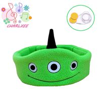 Charlxee Kids Headphones Cozy Foldable Headphone Headband Toddler Headphones for Air Travel or Home-Green Alien