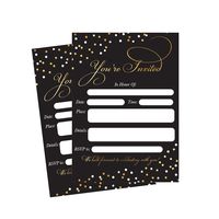 50 Fill In Invitations, Black Wedding Invitations, Bridal Shower Invitations, Rehearsal Dinner, Dinner Invite, Baby Shower Invites, Bachelorette Party Invites, Engagement, Sweet 16, Graduation
