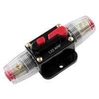 Car Stereo Audio 12V Circuit Breaker Fuse Inline Fits 4 8 Gauge Wire 120 Amp