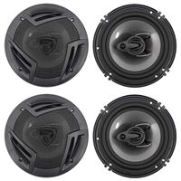 (4) Rockville RV6.3A 6.5" 3-Way Car Speakers 1500 Watts/280 Watts RMS CEA Rated