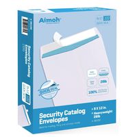 500 9 x 12 SELF Seal Security White Catalog Envelopes - 28lb - Security Tinted, Ultra Strong Quick-Seal, 9 x 12 inch (38100)