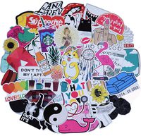 Cute Laptop Stickers for Teen Girl, 45 Pcs/Pack Cartoon Waterproof Vinyl Water Bottle Computer Notebook Car Skateboard Motorcycle Bicycle Luggage Guitar Bike Decal (Style - E)