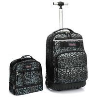 Tilami Rolling Backpack 18 inch with Lunch Bag Wheeled Laptop Backpack,Grey