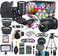Canon EOS 5D Mark IV DSLR Camera Video Kit with Canon EF 24-105mm f/4L is II USM Lens + Wide Angle Lens + 2X Telephoto Lens + Flash + SanDisk 32GB SD Memory Card + Accessory Bundle