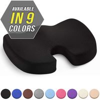 Seat Cushion - Car Seat Butt Pillow, Hip Support for Office Chair and Wheelchair - Coccyx Orthopedic Memory Foam Pad for Tailbone, Sciatica, Back Pain Relief - (Black-Firm)