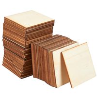 Unfinished Wood Pieces - 60-Pack 3x3" Wooden Squares Cutout Tiles, Natural Rustic Craft Wood for Home Decoration, DIY Supplies