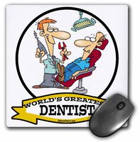 3dRose LLC 8 x 8 x 0.25 Inches Mouse Pad, Funny Worlds Greatest Dentist Cartoon (mp_103114_1)