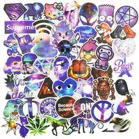 Glaxy Laptop Stickers for Teen, Cartoon Waterproof Vinyl Water Bottle Computer Notebook Car Skateboard Motorcycle Bicycle Luggage Guitar Bike Decal 50Pcs Pack