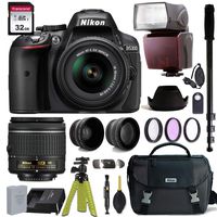 Nikon D5300 DSLR Camera with AF-P DX NIKKOR 18-55mm f/3.5-5.6G VR Lens + Nikon Gadget Bag & Accessory Bundle