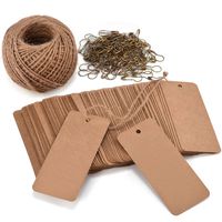 LOOMY 200 PCS Sale Kraft Marking Tags with Safety Pins and 157 Feet Natural String to Label Your Clothes for The Garage Sale/Yard Sale/Consignment Sale/Tag Sale