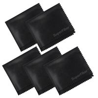 EACHPOLE 5 Pack Microfiber Cleaning Cloths for DSLR Camera Lenses Eyeglasses iPhone Smartphones and Computer Screens, Black 6x7 inch, APL1899