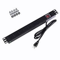 Leopardprintfans Power Strip Surge Protector Rack-Mount PDU，8 Right Angle Outlets Wide-Spaced，15A/125V, 6ft Cord, Black