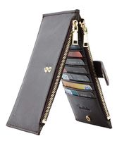 Travelambo Womens Walllet RFID Blocking Bifold Multi Card Case Wallet with Zipper Pocket (synethic leather coffee)