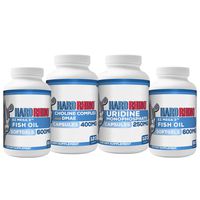 Choline Complex + Uridine + Fish Oil | Happy Stack Bundle | Hard Rhino (4 Bottle Pack)