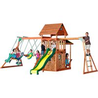 Backyard Discovery Saratoga All Cedar Wood Playset Swing Set