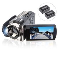 Video Camera Camcorder Digital YouTube Vlogging Camera Recorder kimire HD 1080P 15FPS 24MP 3.0 Inch 270 Degree Rotation LCD 16X Digital Zoom Camcorder with 2 Batteries