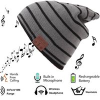 Bluetooth Headset Hat Wireless Headphone Soft Knit Beanie Washable Hat Stereo Earphone with Mic Handsfree Music Earpiece Outdoors Sport Warm Cap Compatible with Smartphones Android Phones