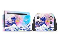 Watercolor Paint The Great Wave Off Kanagawa Vinyl Skin Decal for Nintendo Switch 3M Premium Vinyl 3M overlaminate (Dock)