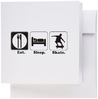 3dRose Funny Hobby Lifestyle Design Eat Sleep Skateboard - Greeting Cards, 6 x 6 inches, set of 12 (gc_116986_2)