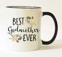 Godmother Mug Best Godmother Ever Godmother Coffee Cup Mother's Day Gift Christmas Present Birthday Gifts Pretty Feminine Floral Flowers