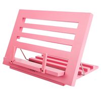 Exerz Wooden Reading Rest Cookbook Stand Cook Recipe Holder Bookrest - Premium Quality/Adjustable/Ideal for Book Ipad Tablet Dictionary - 14" x 10" x 1" / 34 x 24 x 2 cm (Pink)