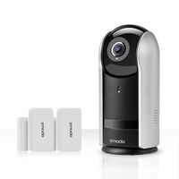 Zmodo Snap PT Camera True Wire-Free or Plugged-in 1080p Security Camera System and Smart Hub with 2 Pack Door/Window Sensors, Black & Silver