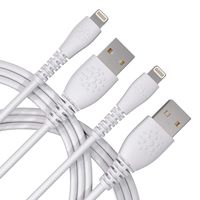 Imbued 6 Foot USB Lightning to USB-A Cable - Apple MFi Certified, 2 Pack, White