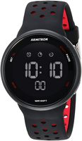 Armitron Sport Unisex 40/8423BRD Red Accented Digital Chronograph Black Silicone Strap Watch