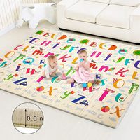 Baby Play Mat Extra Large Baby Mat Folding Foam Playmat Kids Crawling Mat Reversible Non Toxic Waterproof for Infants Toddlers Thicker 0.6inch (Beige)