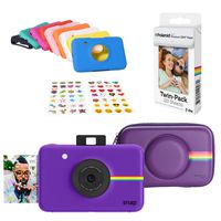 Polaroid Snap Instant Digital Camera (Purple) Protective Kit with 20 Sheets Zink Paper