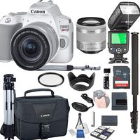 Canon EOS Rebel SL3 (White) with 18-55mm f/4-5.6 is STM + 32GB Memory + Camera Bag + TTL Speed Light + Pro Filters (21pc Bundle) ...