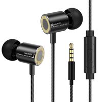 SoloWIT S2 Corded Earbuds HiFi Dynamic Earphones with Deep Bass Driven/ Noise Isolation/ Matt Metal Cavity Compatible with iPhone iPad Samsung LG Tablet [with Mic]