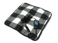 Car Cozy 2 Mini Heated Travel Blanket with Patented Safety Timer 16 inch x 16 inch (Black and White Plaid)