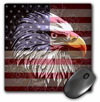 3dRose 8 X 8 X 0.25 Ornate Patriotic Bald Eagle And Usa American Flag Pride Great For Fourth Of July Independence Day Mouse Pad (mp_116181_1)