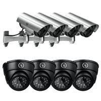 Yubi Power Security Bundle of 8 Fake Outdoor Surveillance Dummy Cameras with Blinking IR Lights - 4X YB-CA11 + 4X YB-250