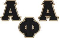 Alpha Phi Alpha Twill Letter Iron-On Patch Set [Black - 4" ea.]