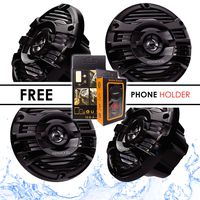 Kenwood KFC-1653MRB 6.5" 2-Way Marine Speaker Boat-Yacht-ATV - 4 Speakers / 300W + Free Magnet Phone Holder