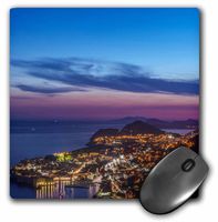 3D Rose"Croatia Dubrovnik Looking Down On Dubrovnik Old Town at Twilight" Matte Finish Mouse Pad - 8 x 8" - mp_228019_1