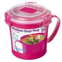 Sistema 211073ZS Microwave Collection Soup Mug 31.7oz, 4 Cup, Medium, Pink